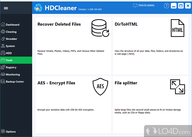 Optimize your Windows computer and clear registry entries - Screenshot of HDCleaner