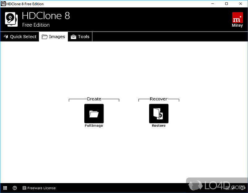 Clone disk drives in an instant - Screenshot of HDClone X Free Edition