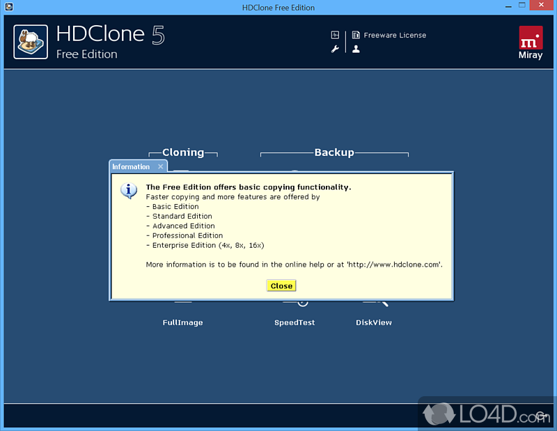 Copy contents of entire drives, create backups of important data - Screenshot of HDClone X