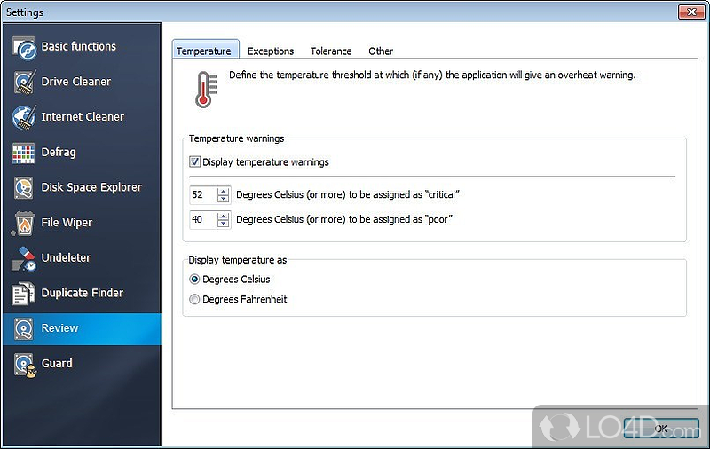 Ashampoo HDD Control: User interface - Screenshot of Ashampoo HDD Control