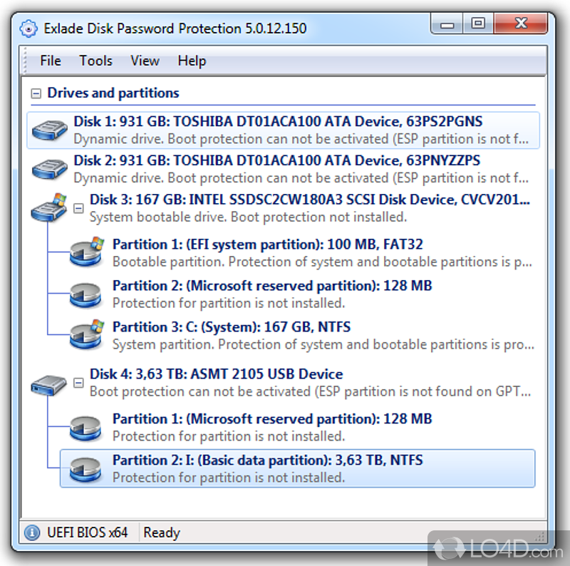 Have disk drives protected within seconds - Screenshot of Disk Password Protection
