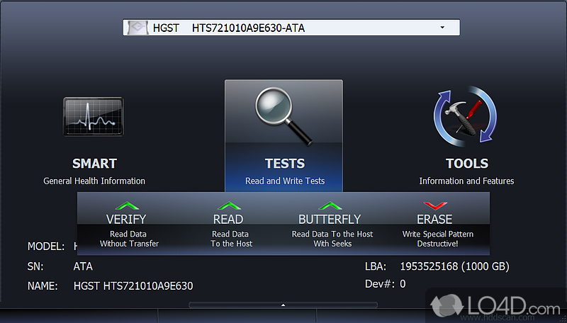 Get detailed reports on your HDD's health status - Screenshot of HDD Scan