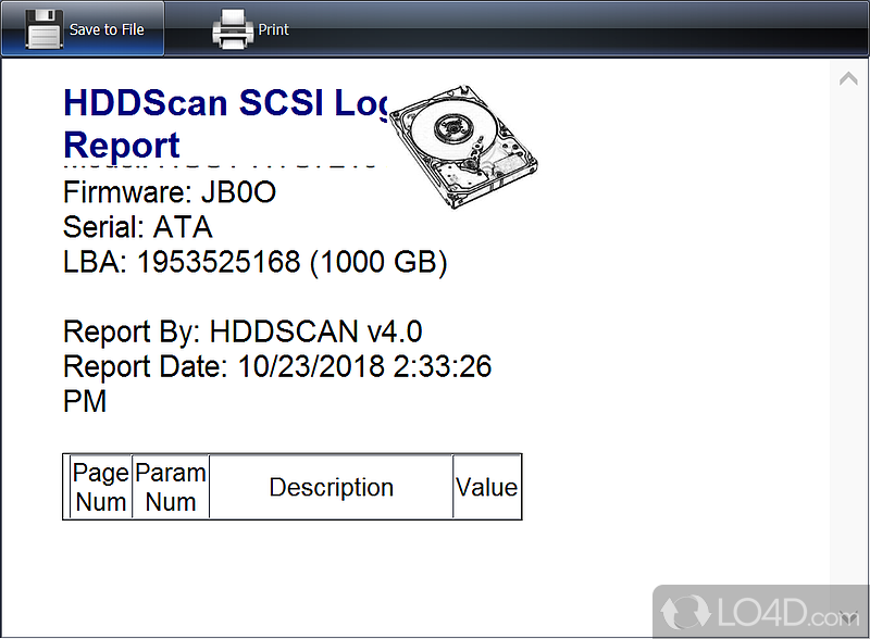 Analyze the hard drive, check for errors - Screenshot of HDD Scan