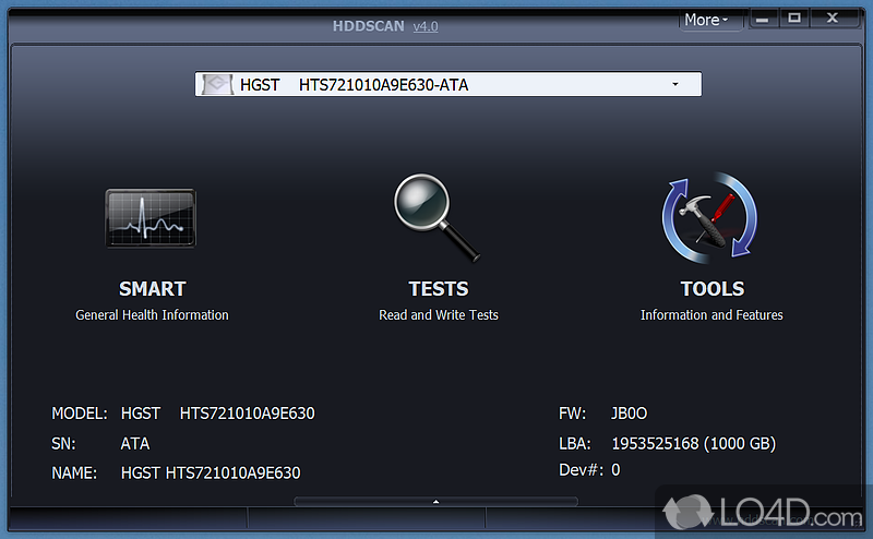 Take a peek under hard disk drive's hood in order to keep it running smooth - Screenshot of HDD Scan