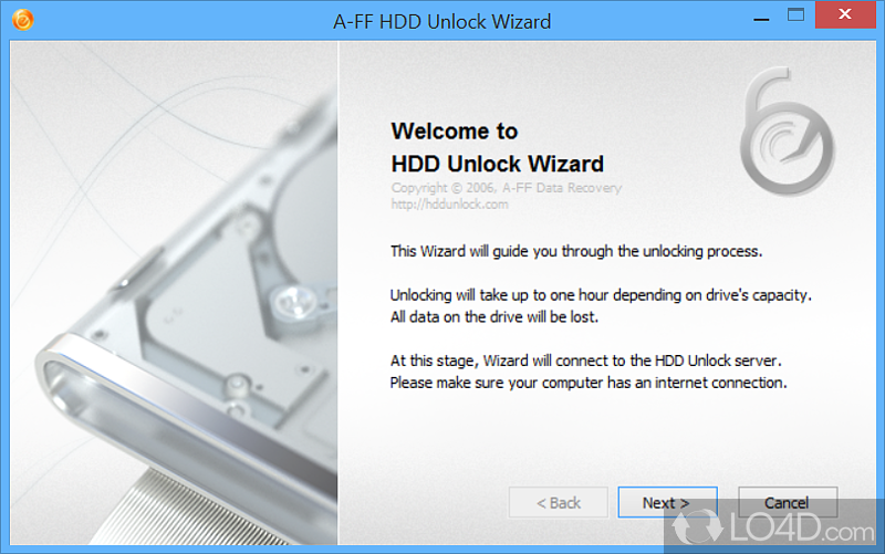 HDD Unlock Wizard: Victoria - Screenshot of HDD Unlock Wizard