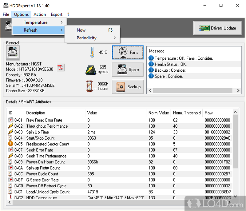 Clear S.M.A.R.T. attribute decoding - Screenshot of HDDExpert