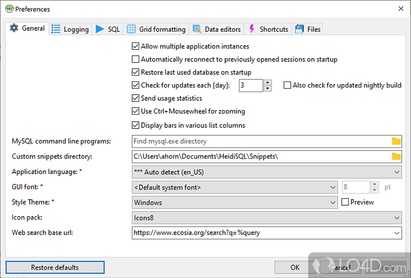 Windows client for MariaDB and MySQL - Screenshot of HeidiSQL