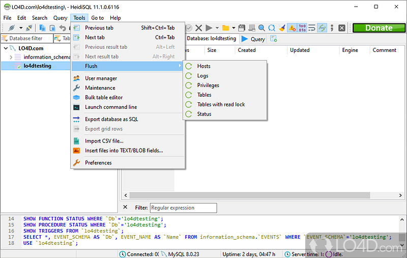 MariaDB, MySQL, MSSQL and PostgreSQL made easy - Screenshot of HeidiSQL