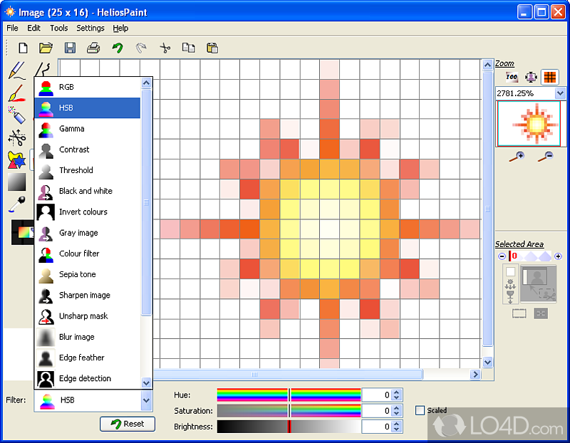 HeliosPaint: User interface - Screenshot of HeliosPaint