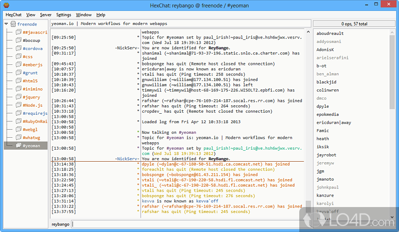 Chat and IRC program - Screenshot of HexChat