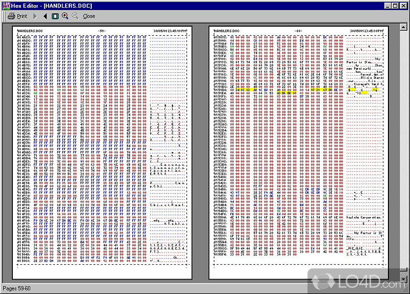 HexEdit: User interface - Screenshot of HexEdit