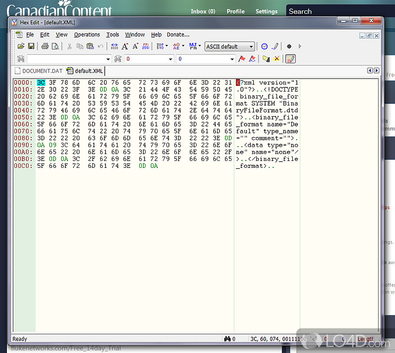 Completely free hex editor - Screenshot of HexEdit