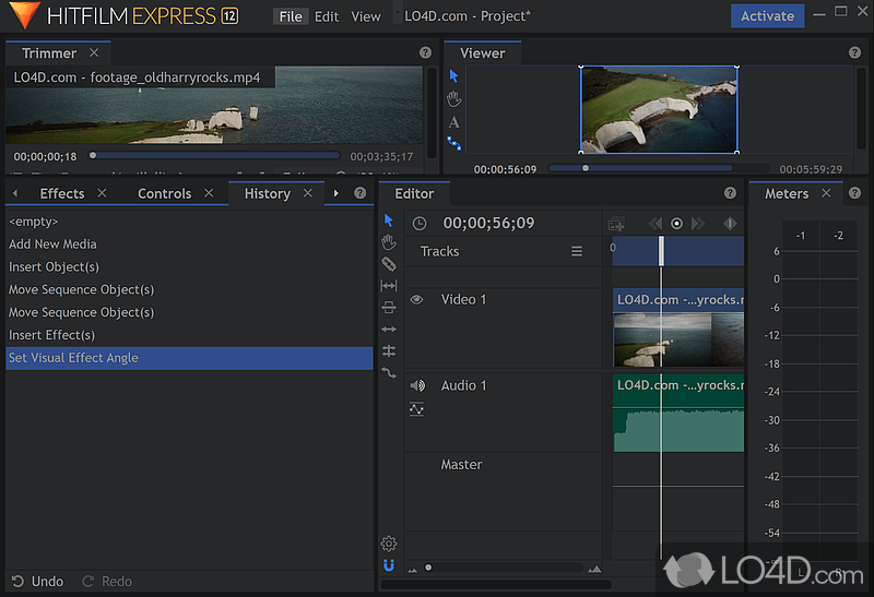 2D and 3D compositing - Screenshot of HitFilm Express