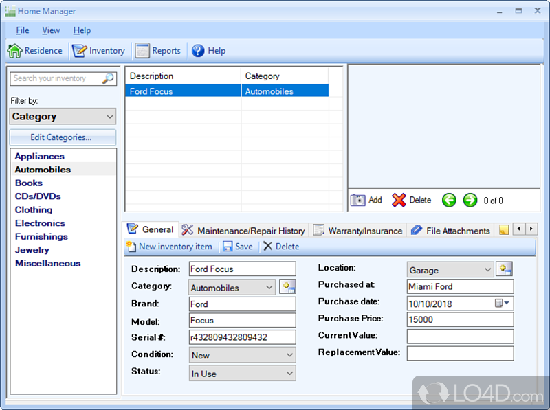Home Manager: User interface - Screenshot of Home Manager