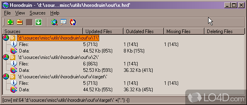Compare and update folders - Screenshot of Horodruin