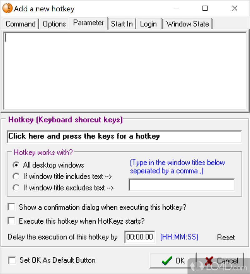 HotKeyz: User interface - Screenshot of HotKeyz