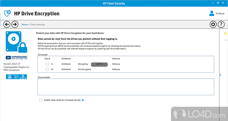 Provides enhanced Windows login and website single-sign-on capabilities - Screenshot of HP Client Security Manager