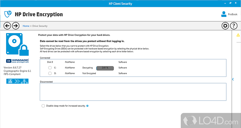 Как отключить hp client security