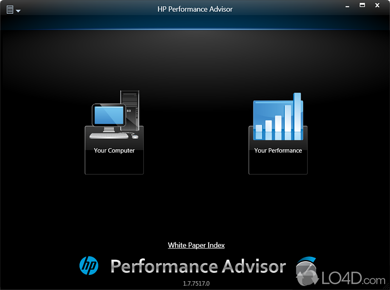 HP Performance Advisor: User interface - Screenshot of HP Performance Advisor