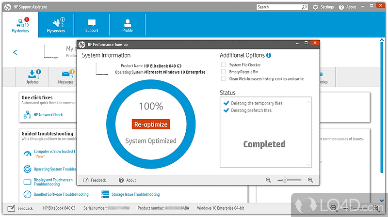Maintain HP laptop at its top performance and get professional troubleshooting assistance - Screenshot of HP Support Assistant