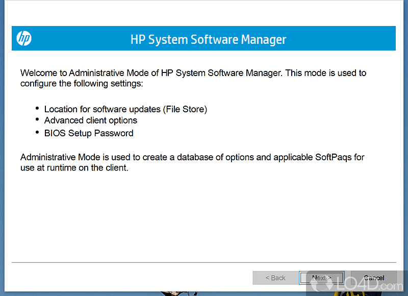 Automatically detect and update device drivers - Screenshot of HP System Software Manager