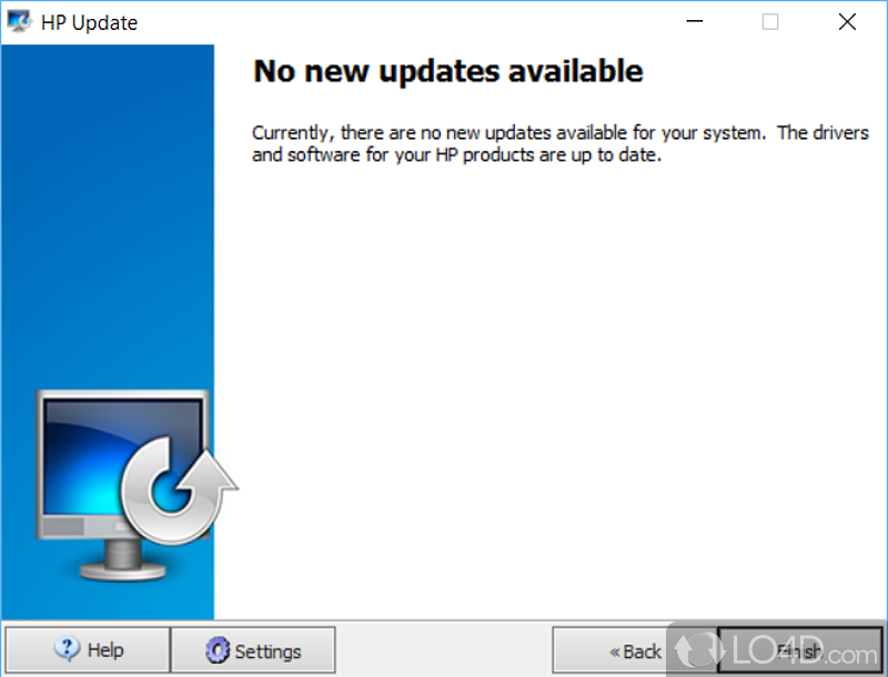 HP Update: User interface - Screenshot of HP Update
