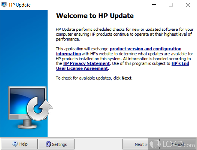 Update utility for owners of certain HP PC systems - Screenshot of HP Update
