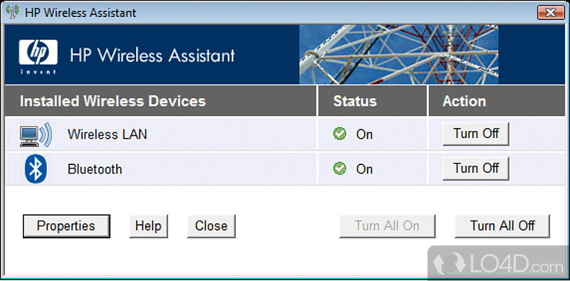 Might do more damage than help - Screenshot of HP Wireless Assistant