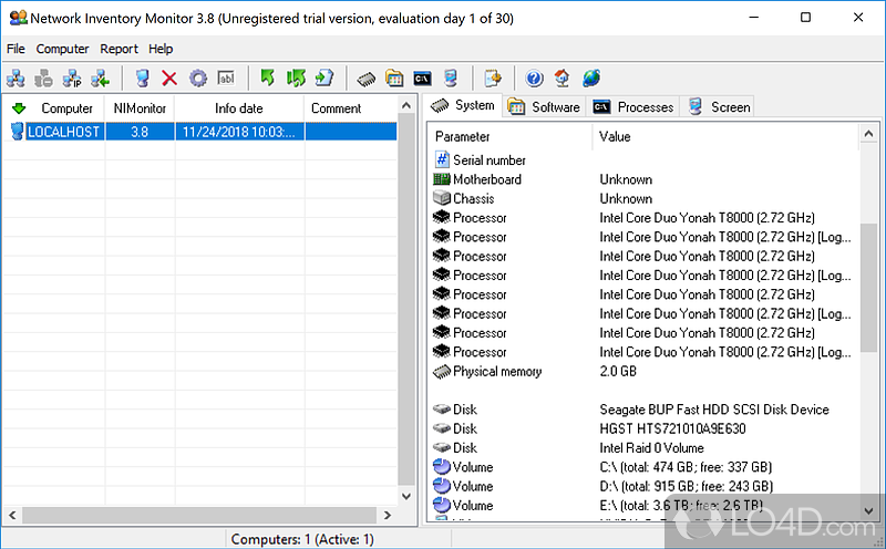 It allows you to make up a network inventory - Screenshot of Network Inventory Monitor