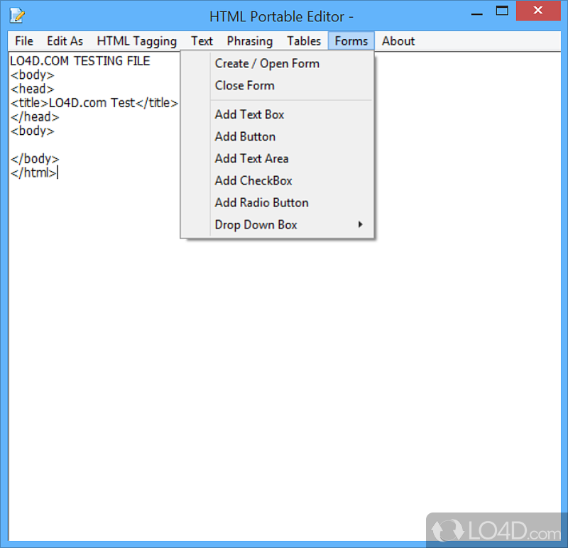 HTML Portable Editor screenshot