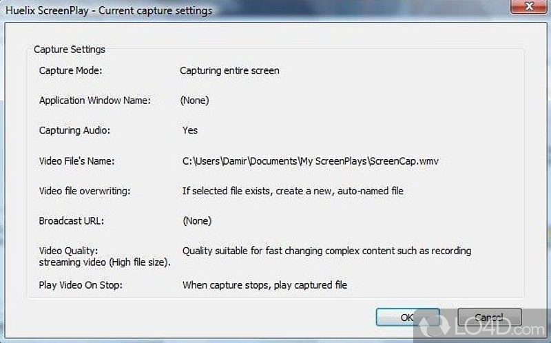 Huelix ScreenPlay Screen Recorder: User interface - Screenshot of Huelix ScreenPlay Screen Recorder