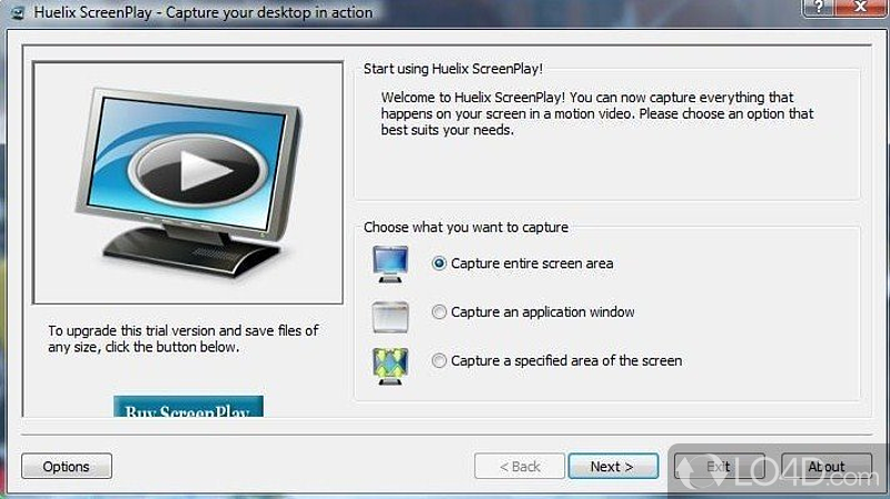 Screen recorder and live broadcast - Screenshot of Huelix ScreenPlay Screen Recorder