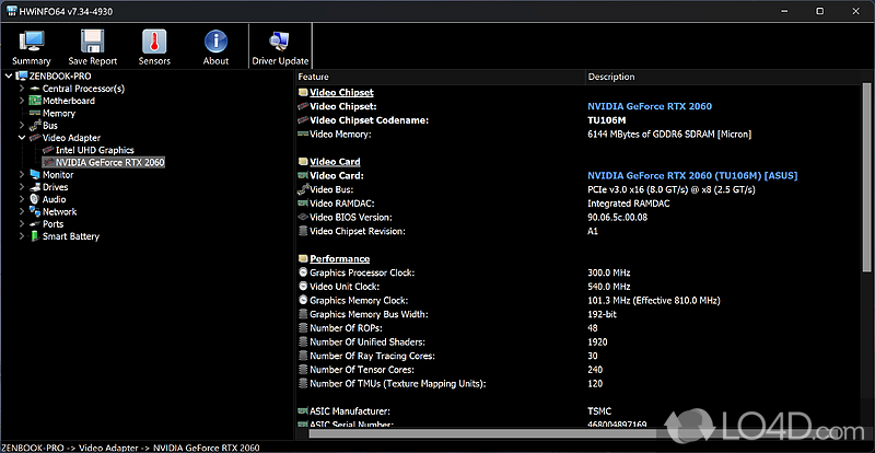 Generate reports and run benchmarks - Screenshot of HWiNFO32