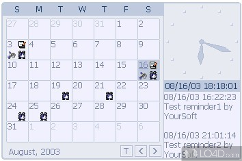 HyperCalendar Free: User interface - Screenshot of HyperCalendar Free