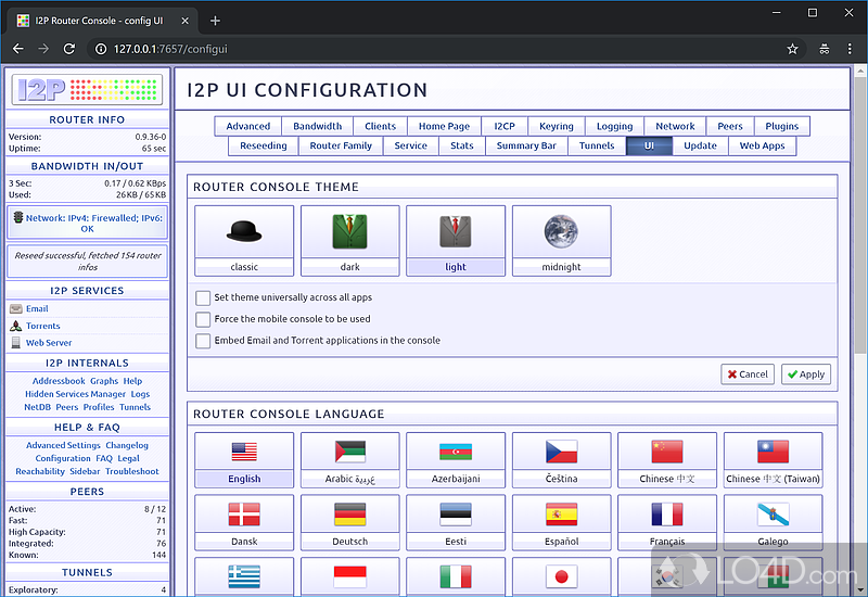 Be anonymous online - Screenshot of I2P