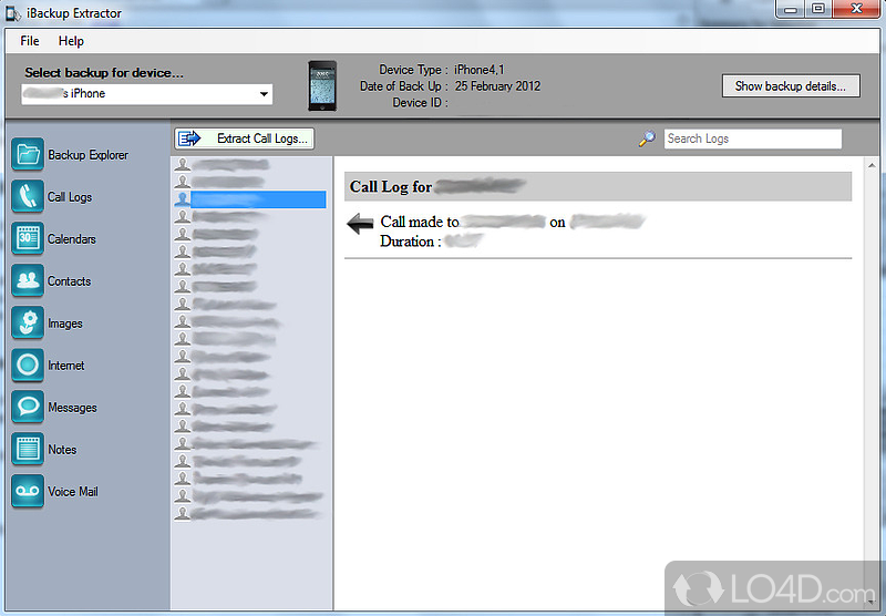 iBackup Extractor screenshot