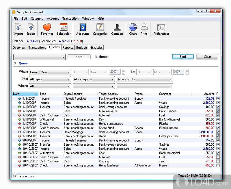 Personal Finance and Money Manager software - Screenshot of iCash