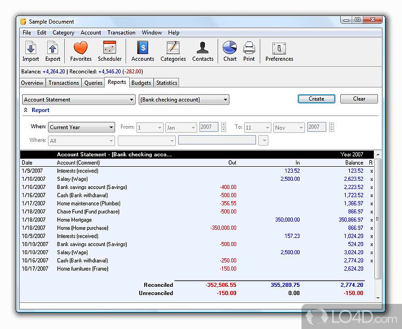 Personal Finance and Office / Home accounting software - Screenshot of iCash