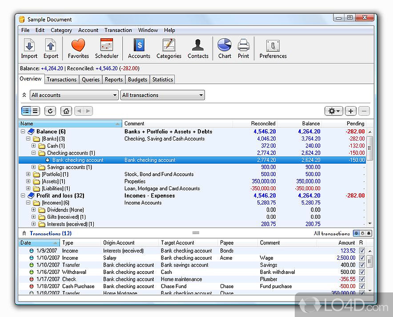 Manage budget and create detailed financial entries to efficiently keep track of all transactions - Screenshot of iCash