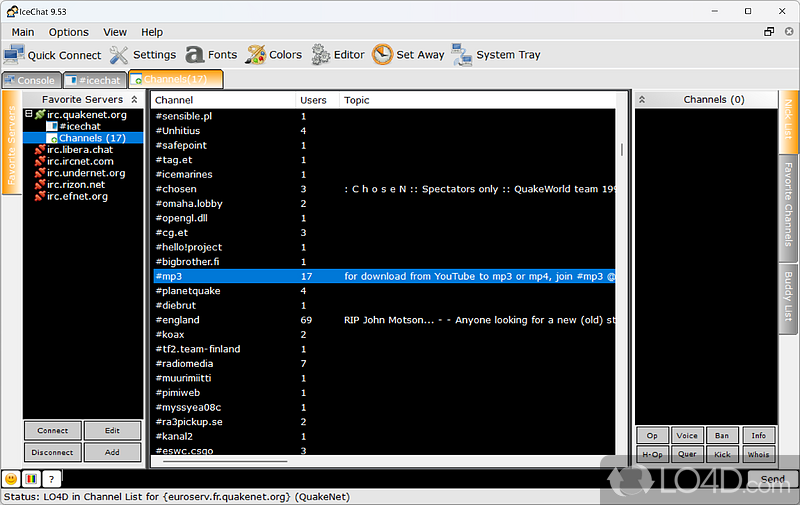 Multi-Server, scriptable, and fully customizable IRC Client - Screenshot of IceChat