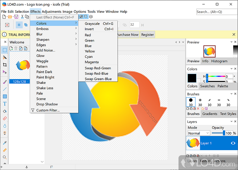 Icon and cursor editor for Windows PC - Screenshot of IcoFX