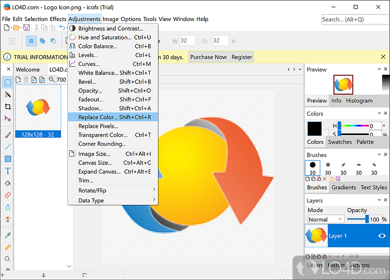 Create icons and cursors - Screenshot of IcoFX