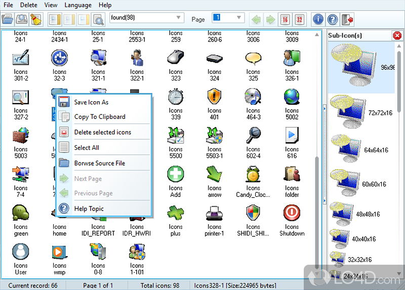 Minimalist interface that offers a good overview of the available icon files from users’ PCs - Screenshot of Icon Searcher