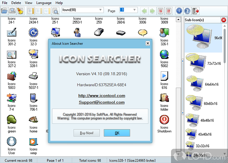 Scan for icons on all local hard disks - Screenshot of Icon Searcher