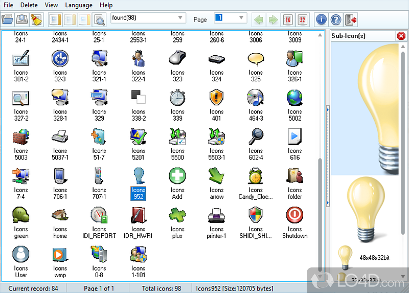 Allows users to quickly scan all local hard disks for icons - Screenshot of Icon Searcher