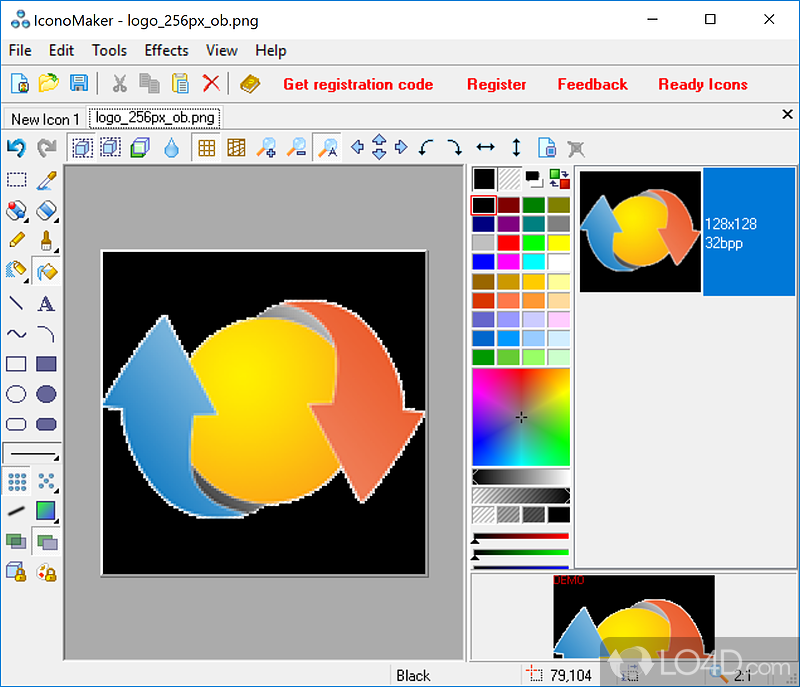 Draw icons and set color type - Screenshot of IconoMaker