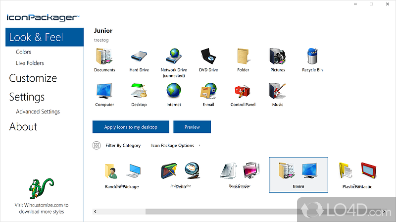 Desktop-enhancement utility - Screenshot of IconPackager