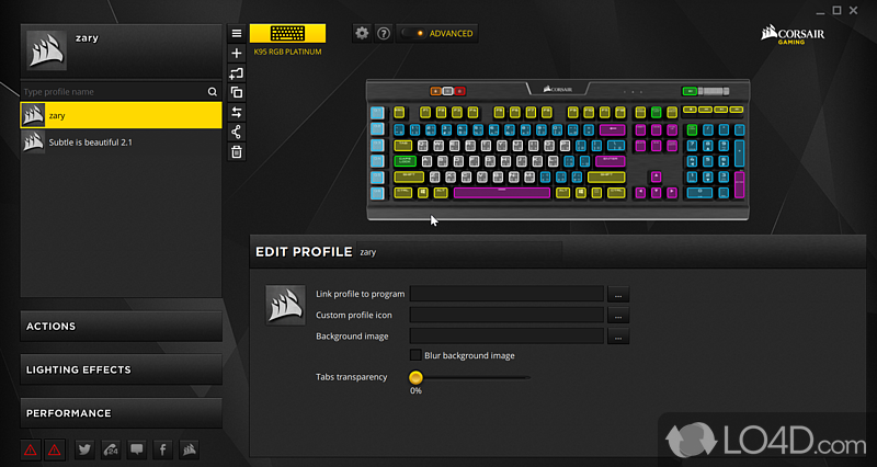 Control the lighting, mappings and behavior of Corsair mice, keyboards, headsets and other peripherals - Screenshot of iCUE - Corsair Utility Engine