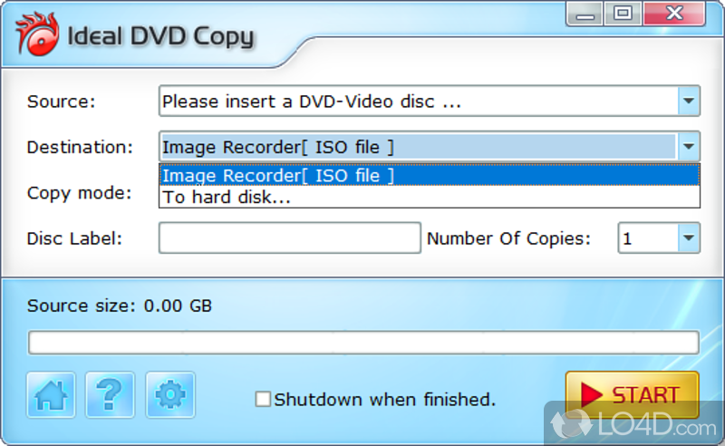 Copy any DVD movie to blank DVD or hard disk - Screenshot of Ideal DVD Copy