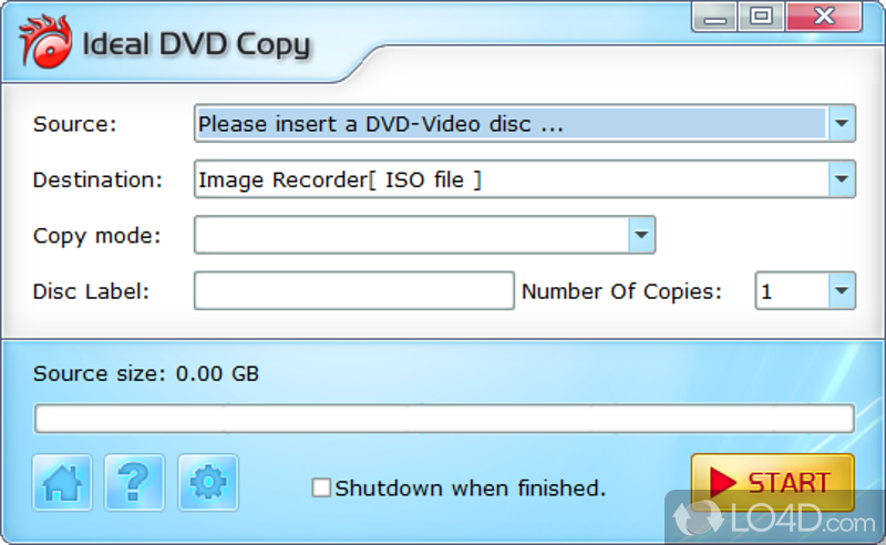 Copy any DVD movie to a blank DVD, to hard-disk or just save it as an ISO file thanks to this app - Screenshot of Ideal DVD Copy